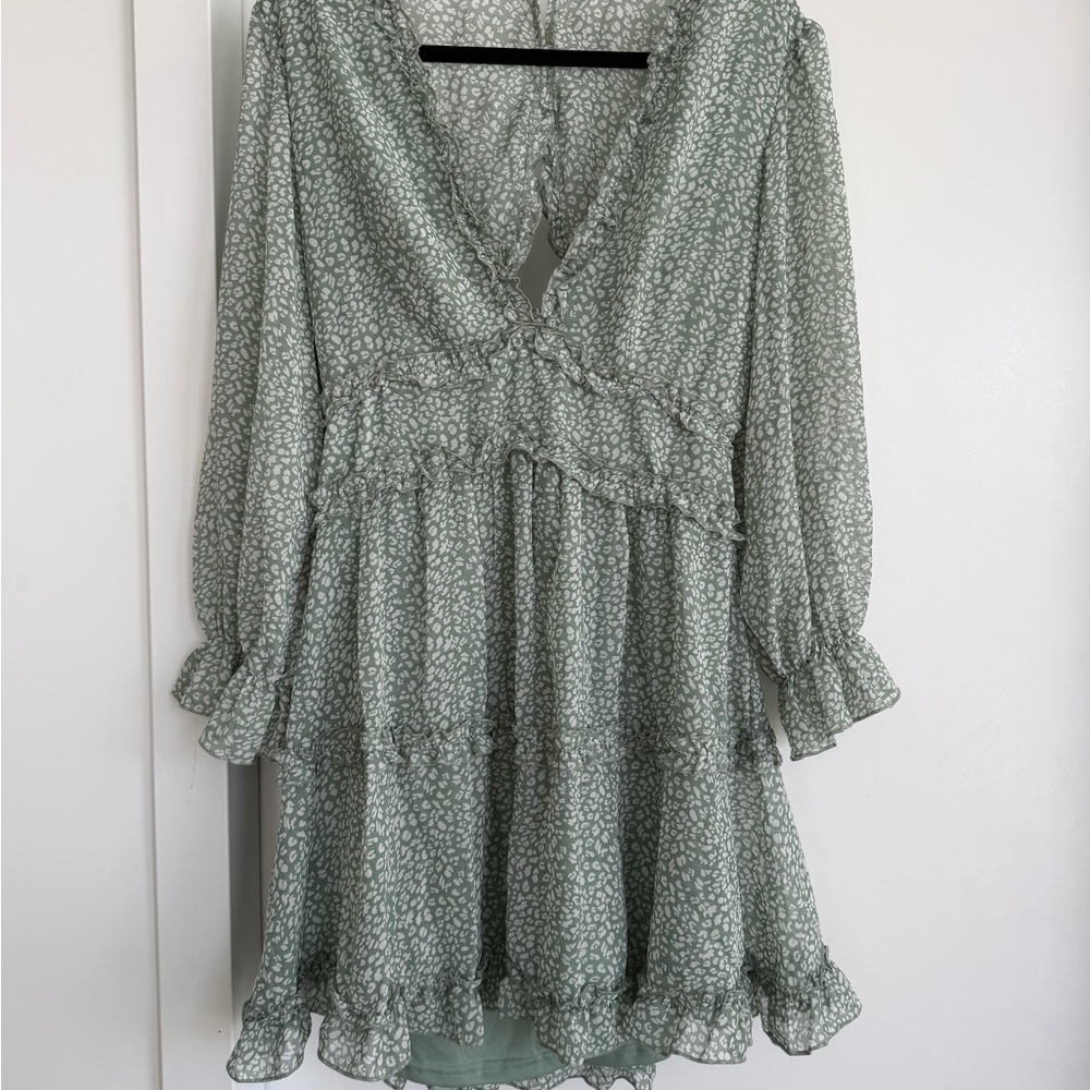 Green Animal Print Dress